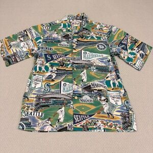 Reyn Spooner Seattle Mariners Shirt Mens Medium Hawaiian Beach MLB Baseball